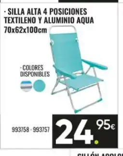 Family Cash Silla alta 4 posiciones textileno y aluminio aqua oferta