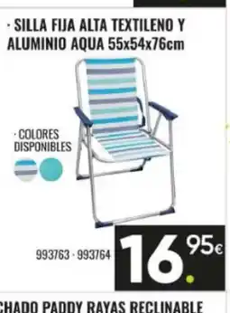 Family Cash Silla fija alta textileno y aluminio aqua oferta