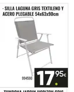Family Cash Silla laguna gris textileno y acero plegable oferta