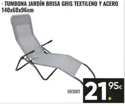 Family Cash Tumbona jardín brisa gris textileno y acero oferta