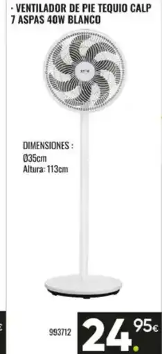 Family Cash Ventilador de pie tequio calp 7 aspas 40w blanco oferta