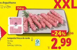 Lidl Longaniza fresca de cerdo oferta