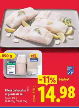 Lidl Filete de bacalao al punto de sal oferta