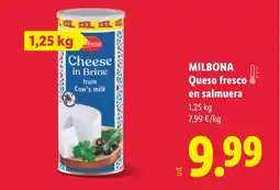 Lidl MILBONA Queso fresco en salmuera oferta