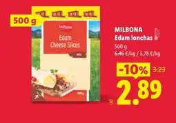 Lidl MILBONA Edam lonchas oferta