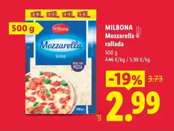 Lidl MILBONA Mozzarella rallada oferta