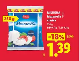 Lidl MILBONA Mozzarella clásica oferta