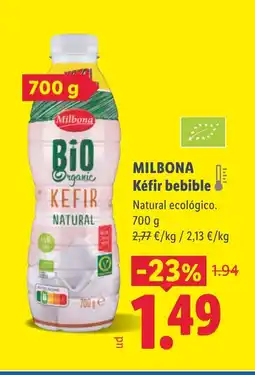 Lidl MILBONA Kéfir bebible oferta