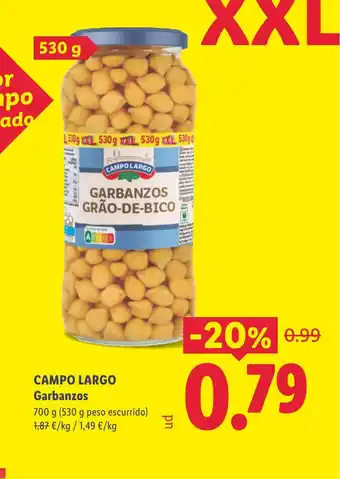 Lidl CAMPO LARGO Garbanzos oferta