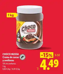 Lidl CHOCO NUSSA Crema de cacao y avellanas oferta