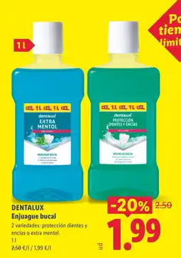 Lidl DENTALUX Enjuague bucal oferta