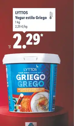 Lidl LYTTOS Yogur estilo Griego oferta