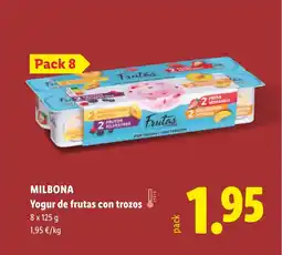 Lidl MILBONA Yogur de frutas con trozos oferta