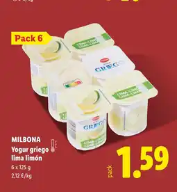 Lidl MILBONA Yogur griego! lima limón oferta