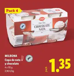 Lidl MILBONA Copa de nata y chocolate oferta