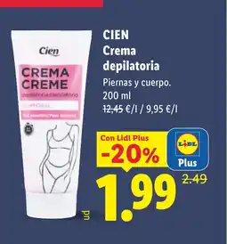 Lidl CIEN Crema depilatoria oferta