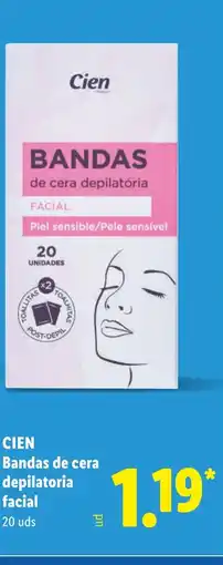 Lidl CIEN Bandas de cera depilatoria facial oferta