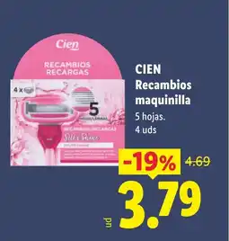 Lidl CIEN Recambios maquinilla oferta