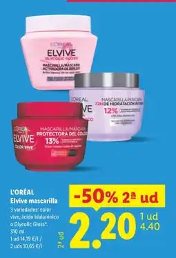 Lidl L'ORÉAL Elvive mascarilla oferta