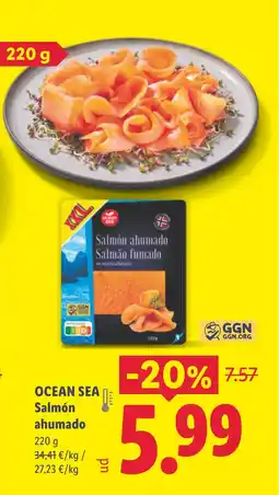 Lidl OCEAN SEA Salmón ahumado oferta