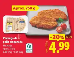 Lidl Pechuga de pollo empanada oferta