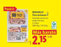 Lidl REALVALLE Tiras de bacon oferta