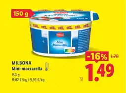 Lidl MILBONA Mini mozzarella oferta