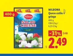 Lidl MILBONA Queso estilo griego oferta