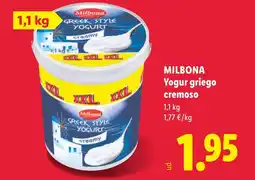 Lidl MILBONA Yogur griego cremoso oferta