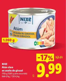 Lidl NIXE Atún claro en aceite de girasol oferta