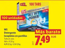 Lidl W5 Detergente lavaplatos en pastillas oferta