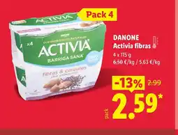 Lidl DANONE Activia fibras oferta