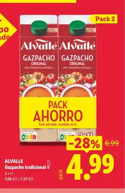 Lidl ALVALLE Gazpacho tradicional oferta
