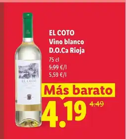 Lidl EL COTO Vino blanco D.O.Ca Rioja oferta