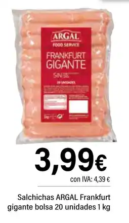 Cash Ifa ARGAL alchichas Frankfurt gigante bolsa 20 unidades oferta