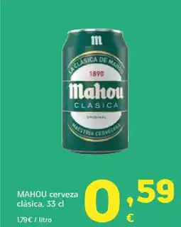 HiperDino MAHOU cerveza clásica oferta