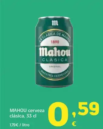 HiperDino MAHOU cerveza clásica oferta