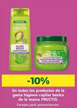 HiperDino FRUCTIS En todos los productos de la gama higiene capilar básica de la marca oferta