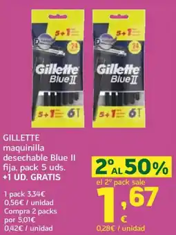 HiperDino GILLETTE maquinilla desechable Blue II fija oferta