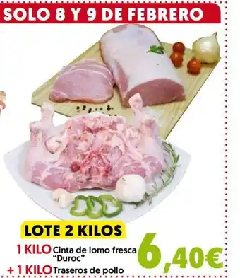 Hiper Usera Solo 8 Y 9 De Febrero Lote 2 Kilos Cinta de lomo fresca "Duroc" 1 kilo + Traseros de pollo 1 kilo oferta