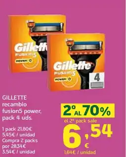HiperDino GILLETTE recambio fusion5 power, oferta