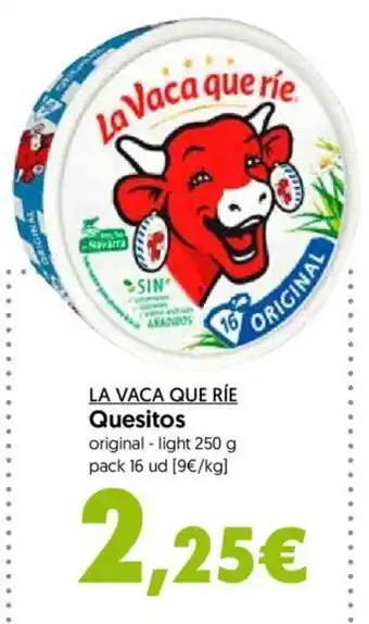 Hiper Usera La Vaca Que Ríe Quesitos original - light 250g pack 16 ud oferta