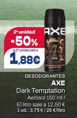 Supermercados Plaza Axe Desodorantes Dark Temptation oferta