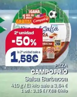 Supermercados Plaza Campofrío pizza salsa barbacoa oferta