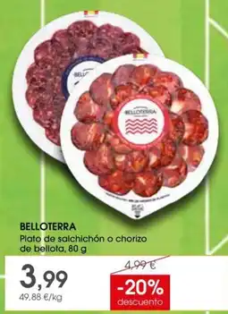 Supermercados Plaza Belloterra Plato de salchichón o chorizo de bellota oferta