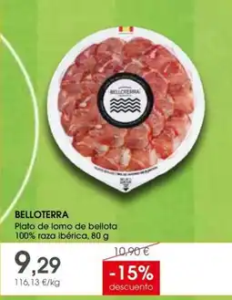 Supermercados Plaza Belloterra Plato de lomo de bellota 100% raza ibérica oferta