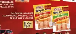 Hiperber Salchichas king upp maxi original o queso oferta