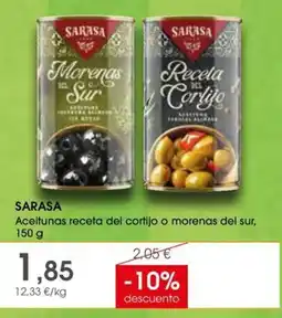 Supermercados Plaza Sarasa Aceitunas receta del cortijo o morenas del sur oferta