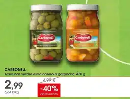 Supermercados Plaza Carbonell Aceitunas verdes estilo casero o gazpacha oferta