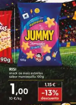 Supermercados Plaza Risi snack de maiz estrellas sabor mantequilla sabor mantequilla oferta